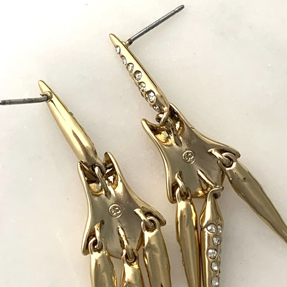 ALEXIS BITTAR • RARE Miss Havisham Swarovski Crystal Encrusted Drop Earrings